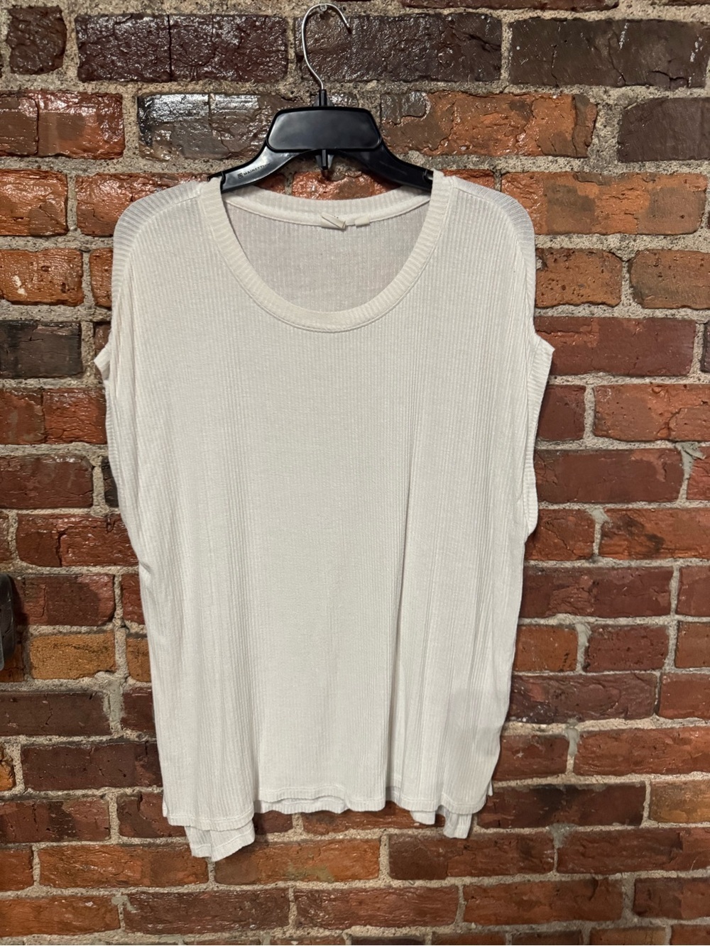 GAP Cream Ribbed Short Sleeve Tee Size XL